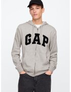 GAP Hanorac cu fermoar si imprimeu logo - Gri melange