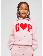 GAP Hanorac cu logo si model inima - Rosu/Roz pal