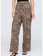 GAP Pantaloni cu croiala ampla si animal print - Negru/Bej