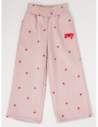GAP Pantaloni cu croiala ampla si model inimi - Rosu/Roz deschis