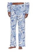 GAP Pantaloni dama - floral - albastru - bumbac - Alb/Albastru