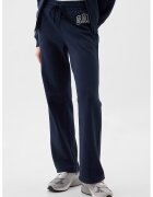 GAP Pantaloni de trening cu croiala dreapta si detaliu logo - Bleumarin