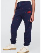 GAP Pantaloni de trening cu model cu inimi - Rosu/Bleumarin