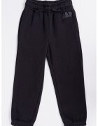 GAP Pantaloni de trening din amestec de bumbac cu snur in talie - Negru stins