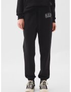 GAP Pantaloni de trening din bumbac cu logo si snur - Negru stins
