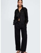 GAP Pantaloni din amestec de in cu croiala ampla - Negru