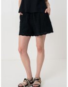 GAP Pantaloni scurti cu talie inalta si model Sangallo - Negru