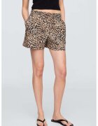 GAP Pantaloni scurti din amestec de in cu model uni - Negru/Bej