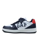 GAP Pantofi sport de piele ecologica cu velcro - Rosu/Bleumarin