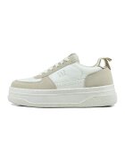 GAP Pantofi sport flatform de piele ecologica - Alb murdar