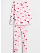 GAP Pijama de bumbac organic cu inimi - Rosu vermillion/Roz pal