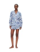 GAP Pijamale dama - floral - albastru - bumbac