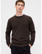 GAP Pulover slim fit cu decolteu la baza gatului CashSoft - Negru/Alb optic