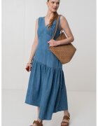 GAP Rochie asimetrica din denim - Albastru deschis