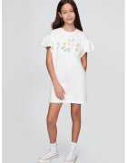 GAP Rochie cu maneci fluture - Alb/Verde/Albastru
