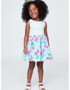 GAP Rochie cu terminatie bufanta - Verde/Roz/Albastru