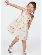 GAP Rochie de bumbac cu model - Rosu/Alb murdar