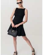 GAP Rochie mini evazata cu decolteu barcuta - Negru