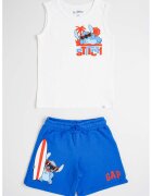 GAP set de pantaloni scurti cu snur si top Stitch - Alb optic/Albastru