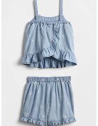GAP Set de top si pantaloni scurti cu stele brodate - Albastru prafuit