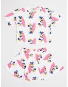 GAP Set de tricou si pantaloni-fusta Minnie Mouse - Alb/Fucsia