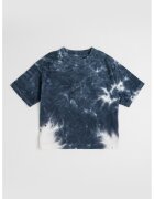 GAP Tricou cu decolteu la baza gatului si model tie-dye - Alb murdar/Bleumarin