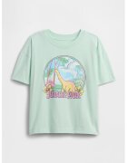 GAP Tricou cu imprimeu cu desene - Galben/Verde pal/Roz