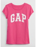 GAP Tricou cu imprimeu logo - Alb/Roz aprins