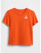 GAP Tricou cu imprimeu pe partea din spate - Alb/Portocaliu mandarina