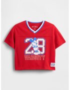 GAP Tricou cu imprimeu si decolteu in V - Rosu