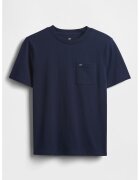 GAP Tricou de bumbac cu decolteu la baza gatului - Bleumarin