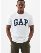 GAP Tricou de bumbac cu imprimeu logo - Alb