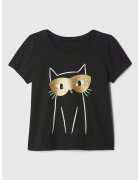 GAP Tricou de bumbac cu imprimeu - Negru