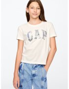 GAP Tricou de bumbac cu logo - Alb/Albastru