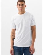 GAP Tricou de bumbac organic cu decolteu la baza gatului - Alb murdar