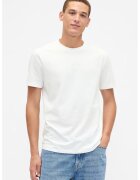 GAP Tricou din bumbac cu decolteu la baza gatului - Alb murdar