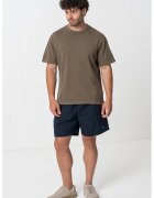 GAP Tricou din bumbac cu decolteu la baza gatului - Kaki inchis