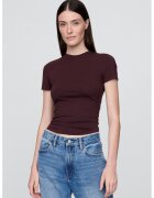 GAP Tricou slim fit cu decolteu la baza gatului - Visiniu