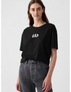 GAP Tricou supradimensionat cu logo brodat - Alb/Negru