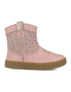 Garvalin Ghete de piele si material textil cu fermoar - Roz pal