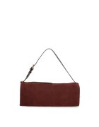 Gave Lux Geanta baguette din piele intoarsa Valoria Chic - Visiniu