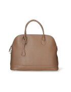 Gave Lux Geanta bowler de piele texturata - Maro taupe