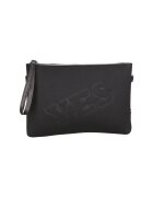Gave Lux Geanta crossbody cu fermoar si text in relief - Alb/Negru