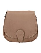 Gave Lux Geanta crossbody de piele cu clapa - Maro deschis