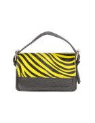 Gave Lux Geanta crossbody de piele si piele cu par scurt - Negru - Galben