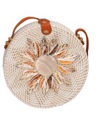 Gave Lux Geanta crossbody din paie - Maro nisip