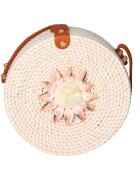 Gave Lux Geanta crossbody din paie - Roz deschis/Alb murdar
