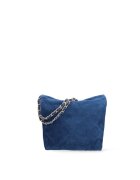 Gave Lux Geanta crossbody din piele intoarsa cu barete din lant Edera Plux - Albastru deschis