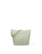 Gave Lux Geanta crossbody din piele intoarsa cu barete din lant Edera Plux - Verde menta