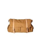 Gave Lux Geanta crossbody unisex cu garnituri de piele - Caramel